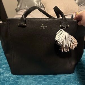 Kate Spade Black Tote with Tassel Charm